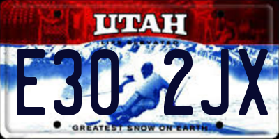 UT license plate E302JX