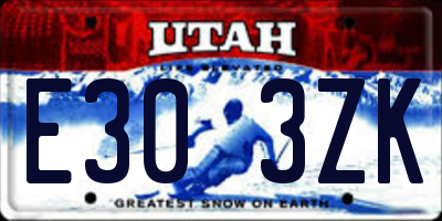 UT license plate E303ZK