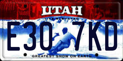 UT license plate E307KD