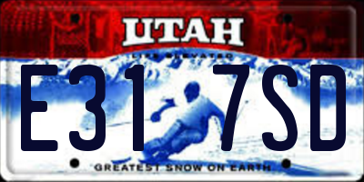 UT license plate E317SD