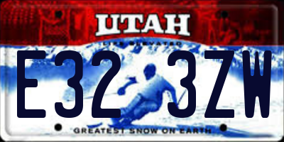 UT license plate E323ZW