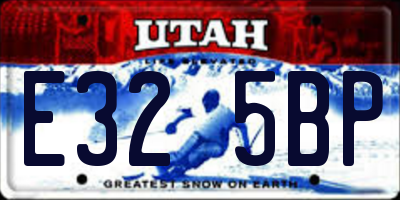 UT license plate E325BP