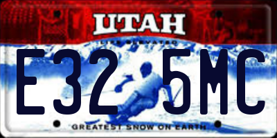 UT license plate E325MC