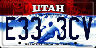 UT license plate E333CV