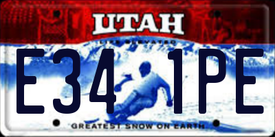 UT license plate E341PE