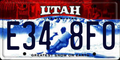 UT license plate E348FO