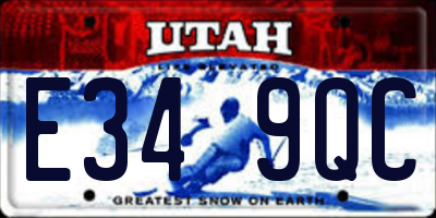UT license plate E349QC