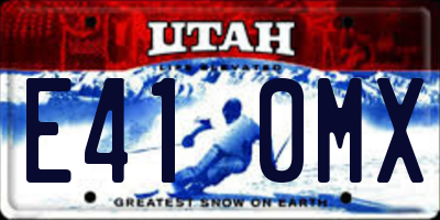 UT license plate E410MX