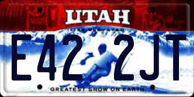 UT license plate E422JT
