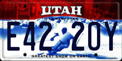 UT license plate E422OY