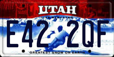 UT license plate E422QF