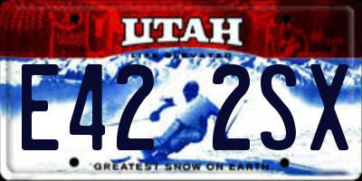 UT license plate E422SX