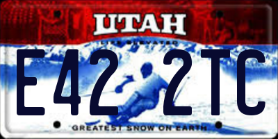 UT license plate E422TC