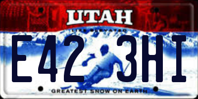 UT license plate E423HI