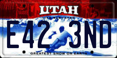 UT license plate E423ND