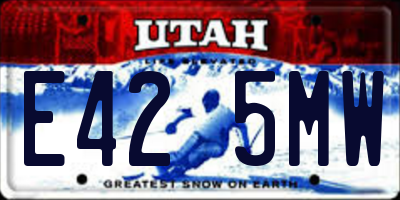 UT license plate E425MW