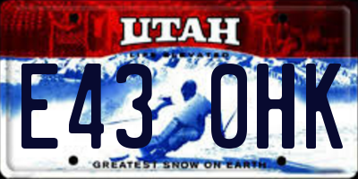 UT license plate E430HK