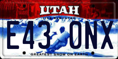UT license plate E430NX