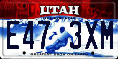 UT license plate E473XM