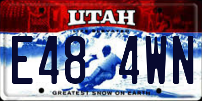 UT license plate E484WN