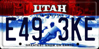UT license plate E493KE