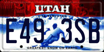 UT license plate E493SB