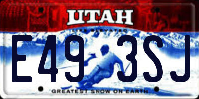 UT license plate E493SJ