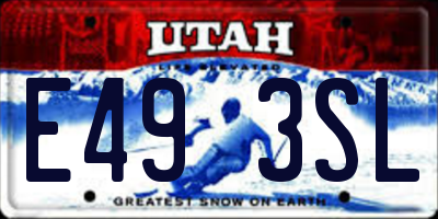 UT license plate E493SL