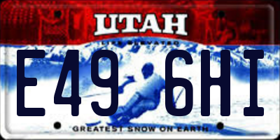 UT license plate E496HI