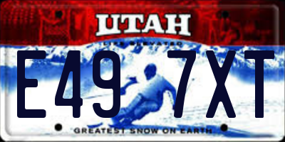 UT license plate E497XT