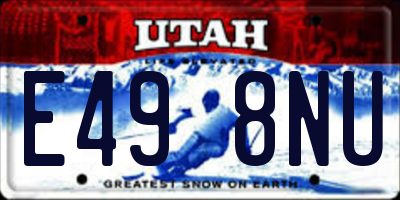 UT license plate E498NU