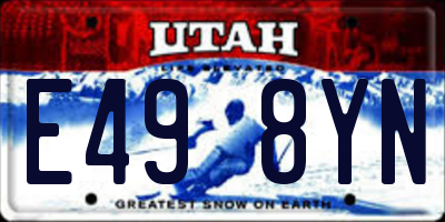 UT license plate E498YN