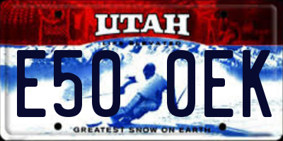 UT license plate E500EK