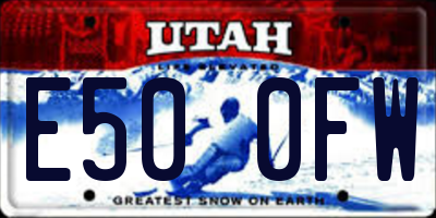 UT license plate E500FW