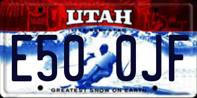 UT license plate E500JF