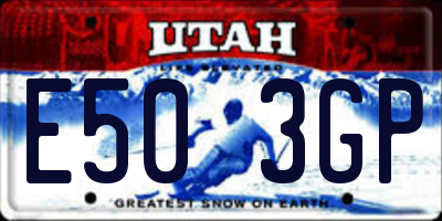 UT license plate E503GP