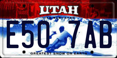 UT license plate E507AB