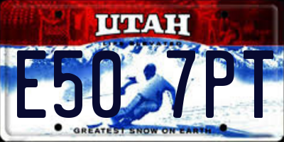 UT license plate E507PT