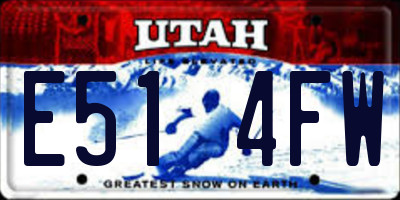 UT license plate E514FW