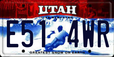 UT license plate E514WR