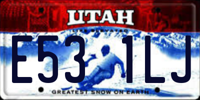 UT license plate E531LJ
