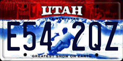 UT license plate E542QZ
