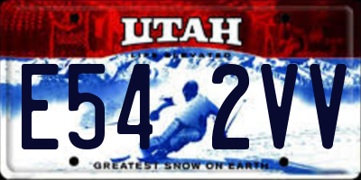 UT license plate E542VV