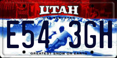 UT license plate E543GH