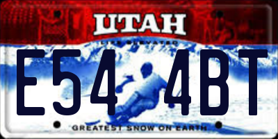 UT license plate E544BT