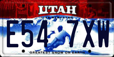 UT license plate E547XW