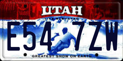UT license plate E547ZW