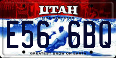 UT license plate E566BQ