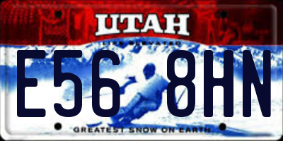 UT license plate E568HN