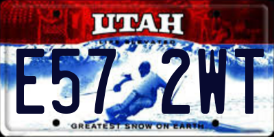 UT license plate E572WT